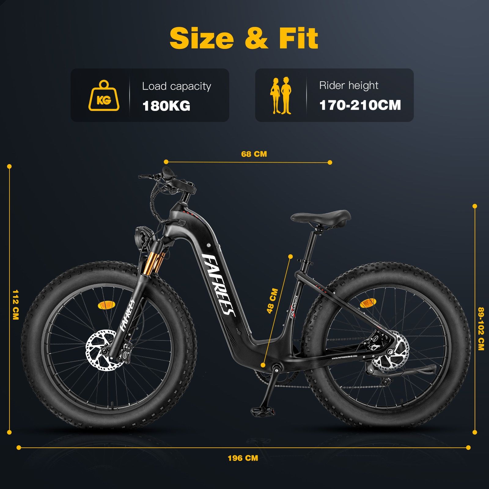 Bicicletă electrică 26*4.8 inch FAFREES F26 Carbon