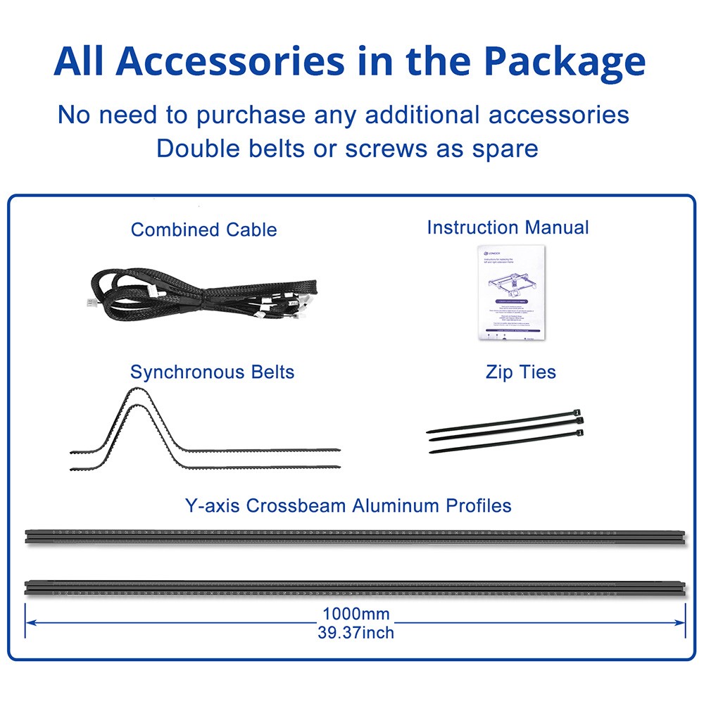 Lasergraver LONGER RAY5 Y-Axis Extension Kit