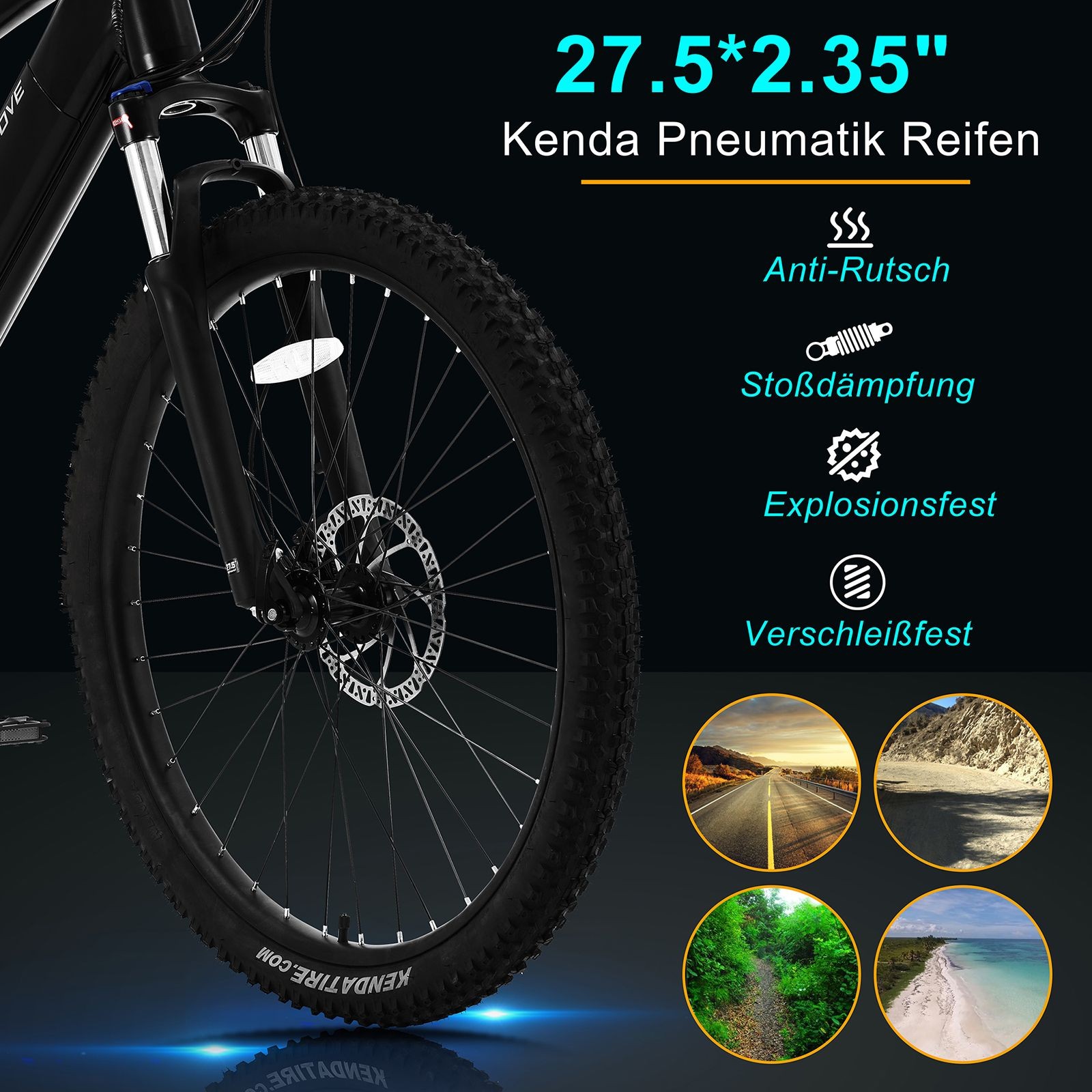 Vélo électrique type vtt MAGMOVE  E-Bike 27.5 pouces 250W 36V 15Ah  25km/h