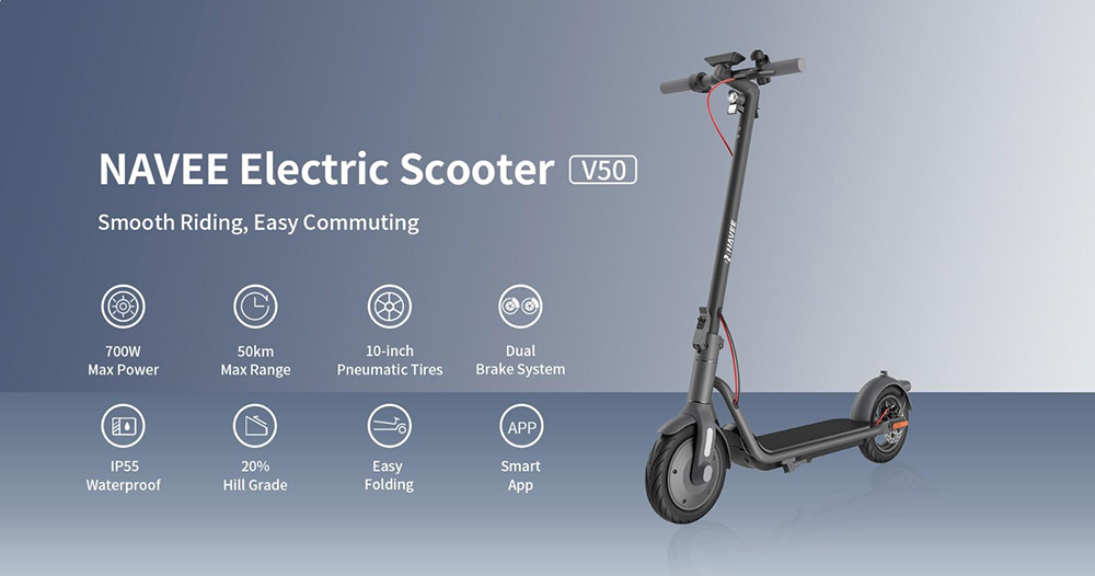 Scooter elétrica dobrável NAVEE V50 700W 50km