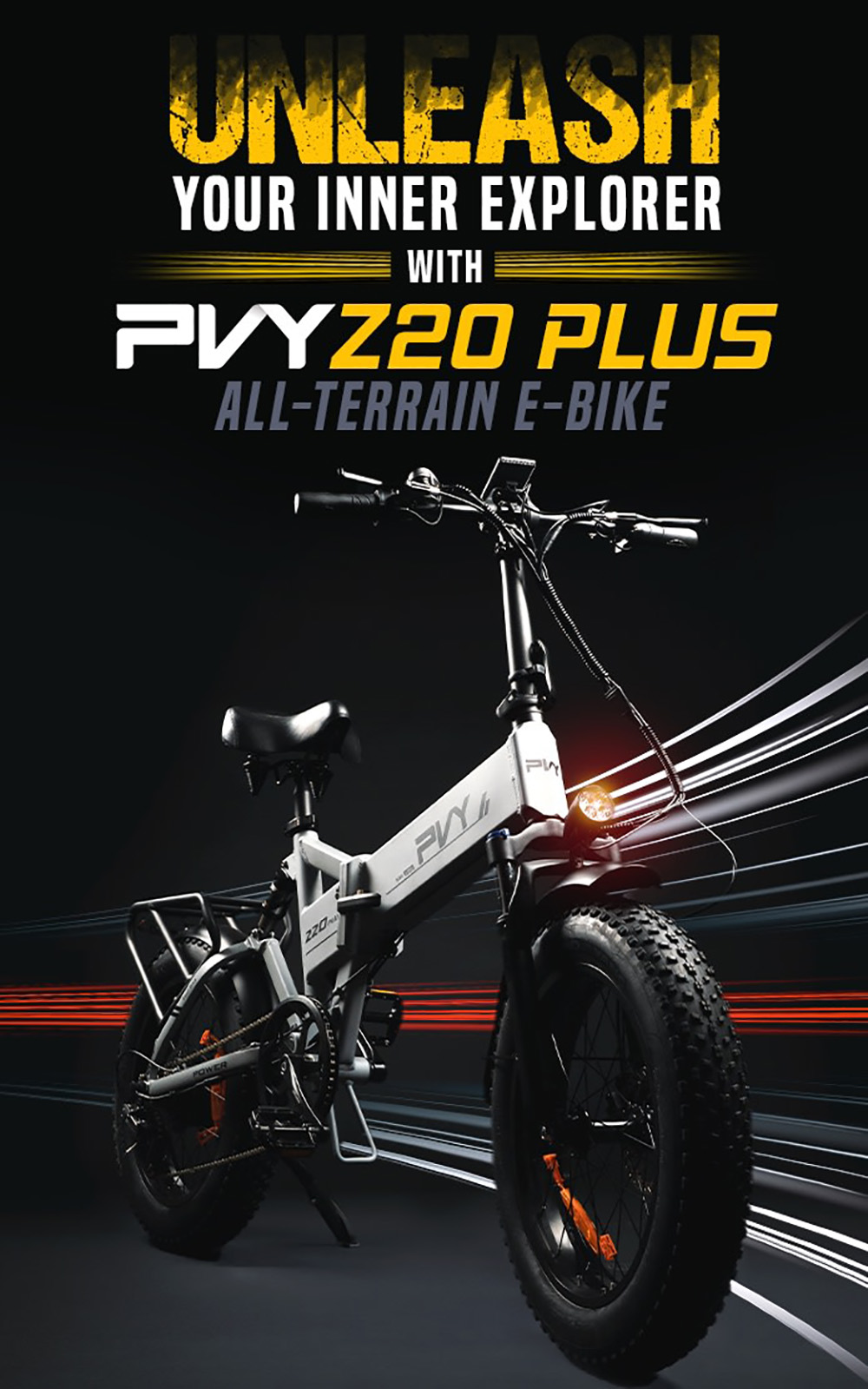 PVY Z20 Plus Rower elektryczny 20 cali Opony 48 V 1000 W 16,5 Ah Prędkość 50 km/h Szary
