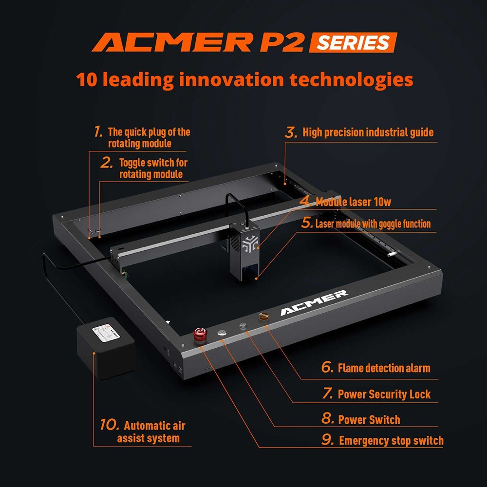 ACMER P2 10W lasergraveerfrees