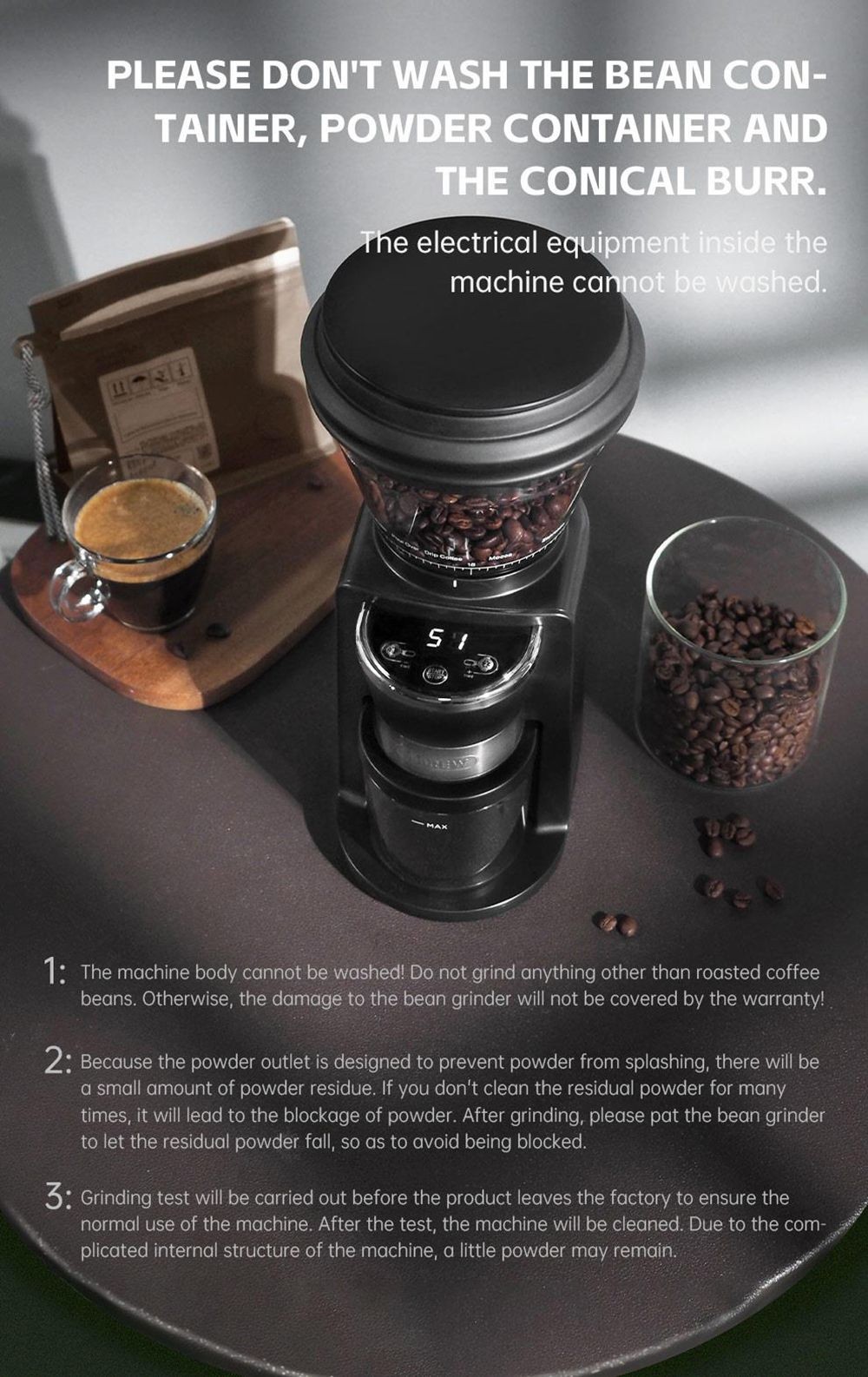 Elektrische Kaffeemühle HiBREW G3