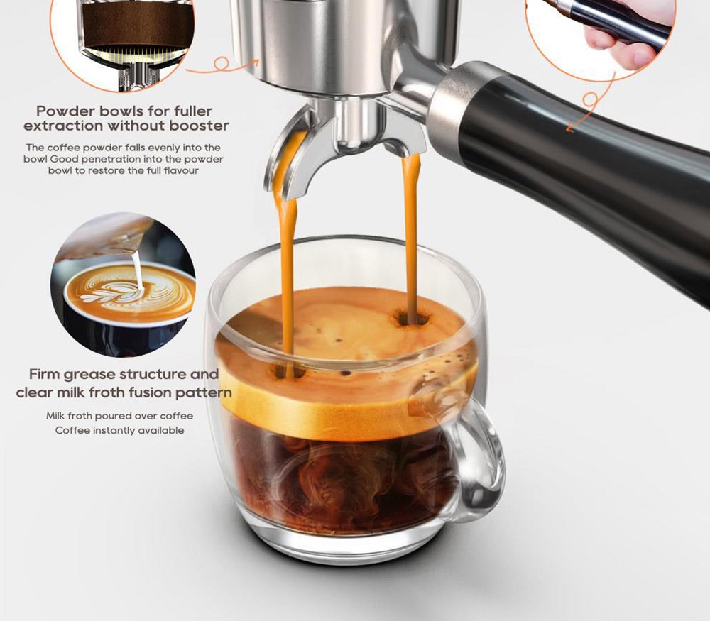 Halbautomatische Espressomaschine HiBREW H10A, 19 Riegel