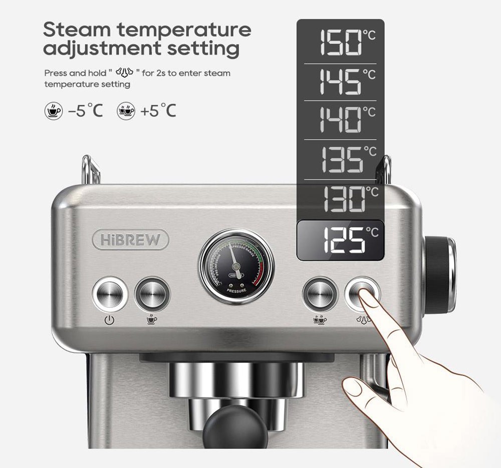 Halbautomatische Espressomaschine HiBREW H10A, 19 Riegel