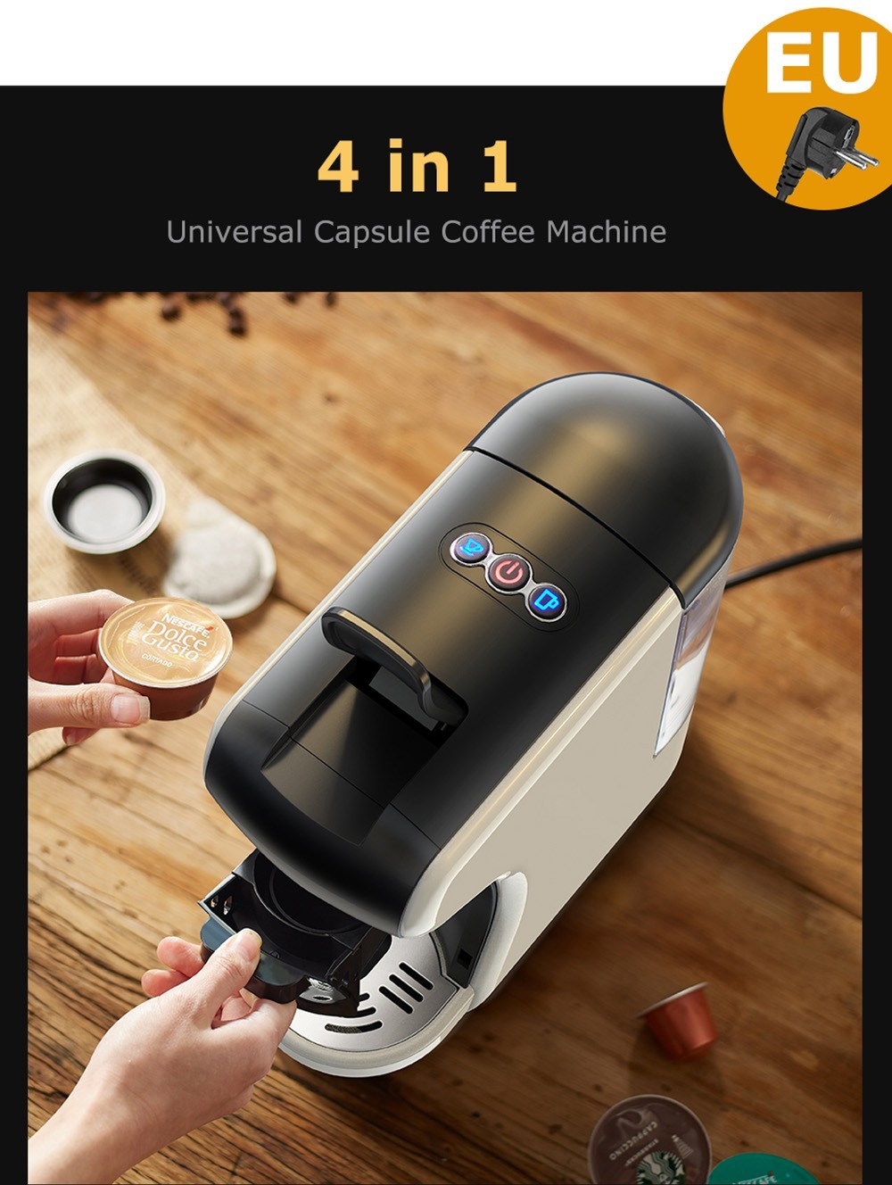 Hibrew H1A heiße und kalte 4-in-1-Espressomaschine, 19 Riegel