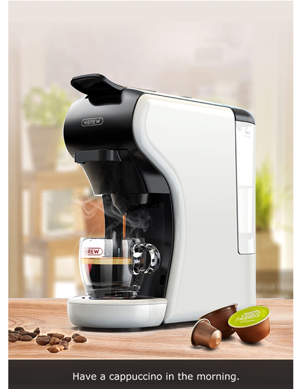 Hibrew H1A warm en koud 4 in 1 espressomachine, 19 bars