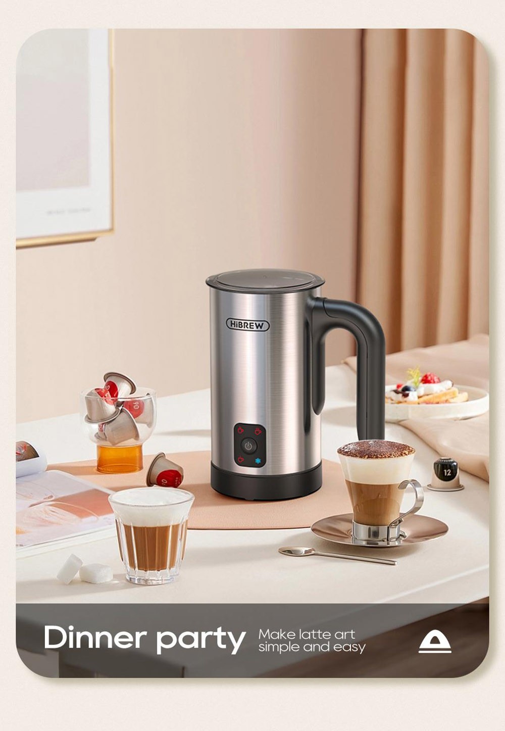 HiBREW M3A 4 in 1 Milk Frother