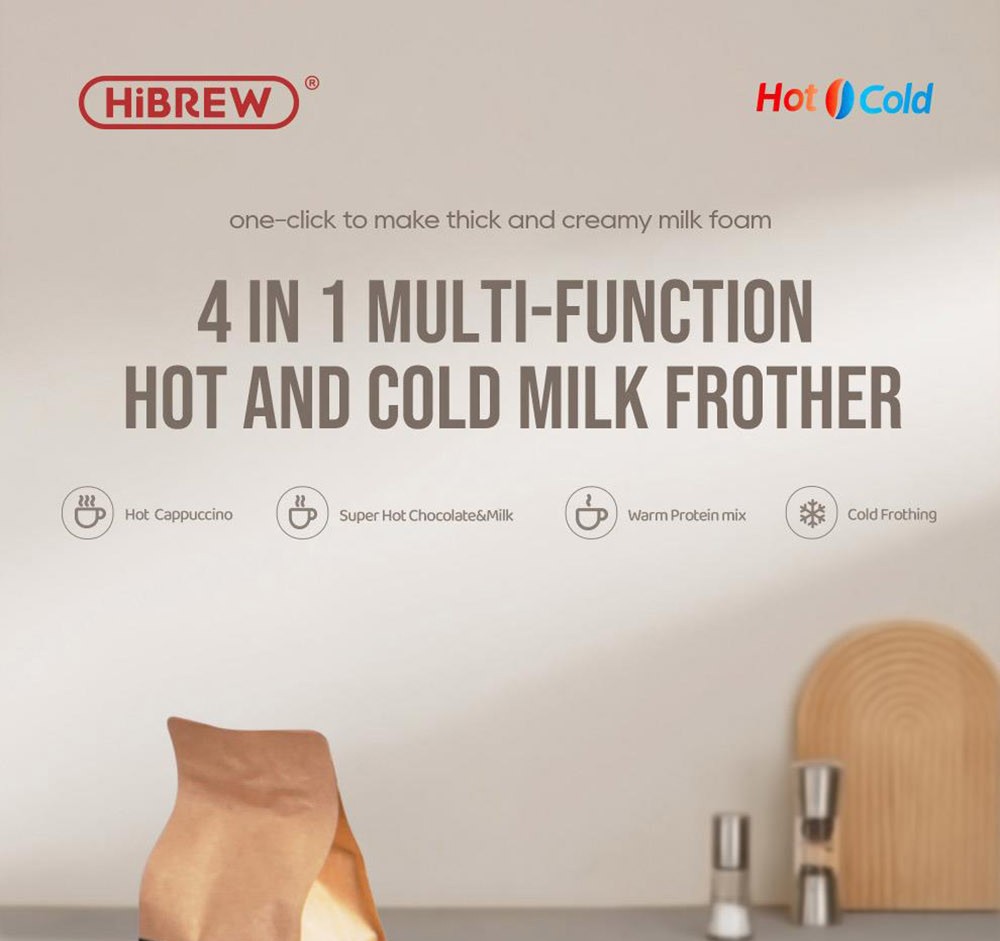 Spumator de lapte 4 în 1 HiBREW M3A