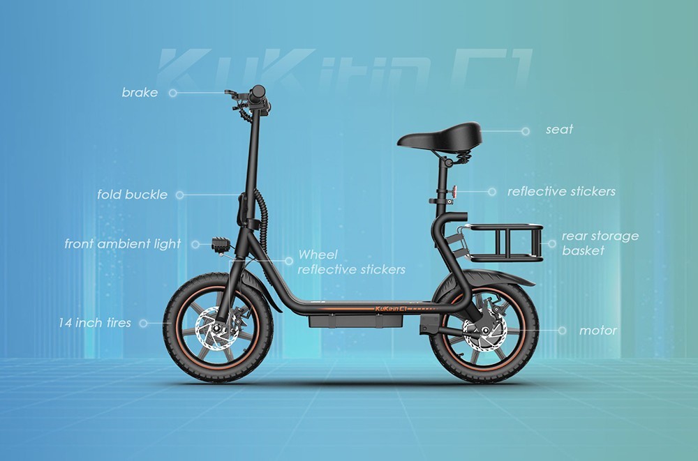 KuKirin C1 Electric Scooter 350W Motor 14 Inch Tires