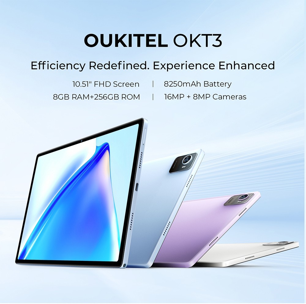 OUKITEL OKT3 Tablet 8 GB RAM 256 GB ROM Blauw