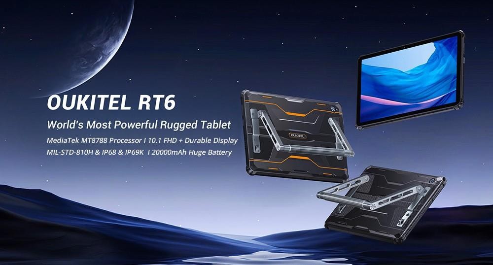 OUKITEL RT6 Android 13 Tablet 10,1 palce 8 GB RAM 256 GB ROM Černá