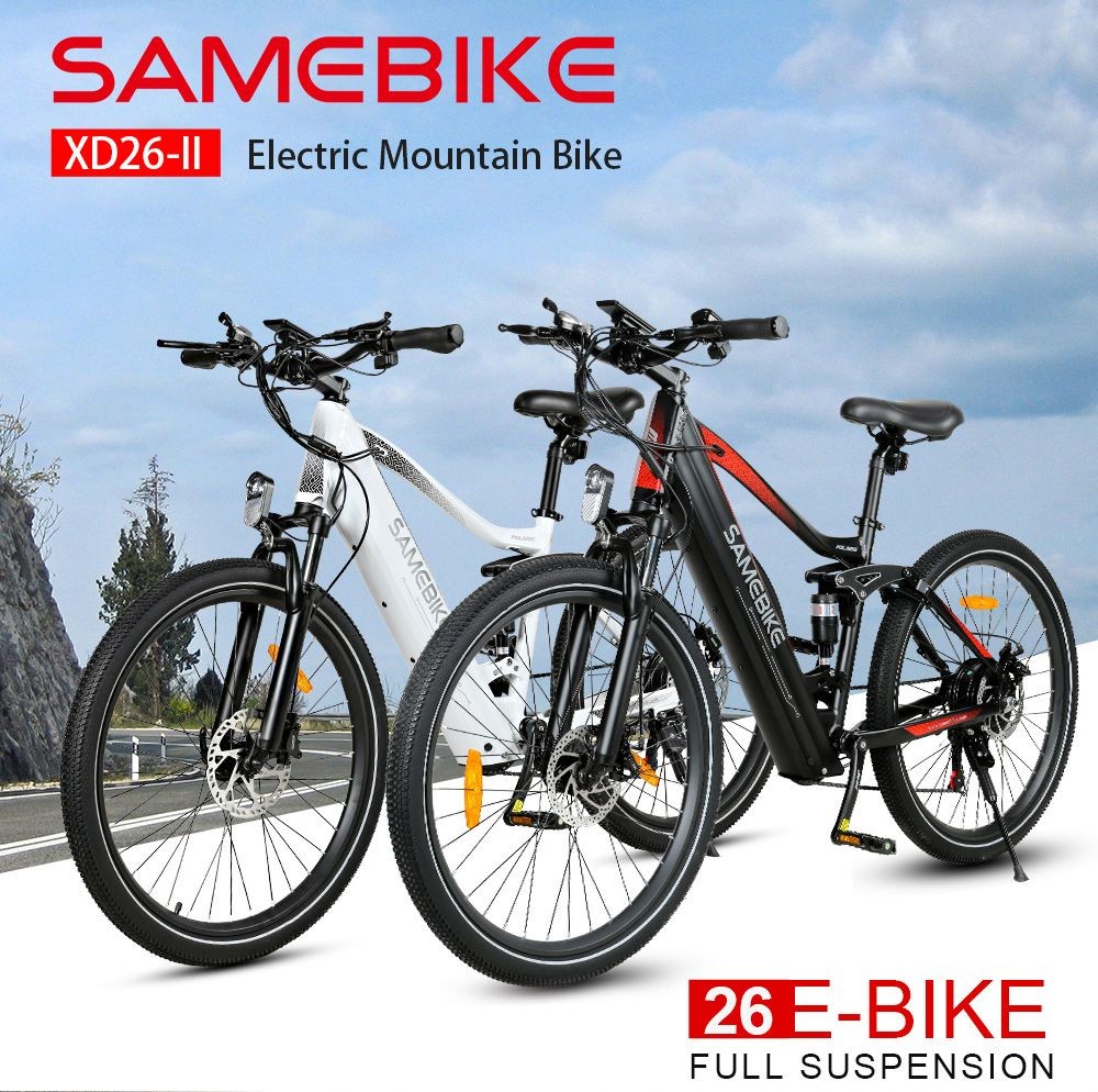 Elektrische fiets 750W Samebike XD26-II 40km/h 48V 14Ah Zwart