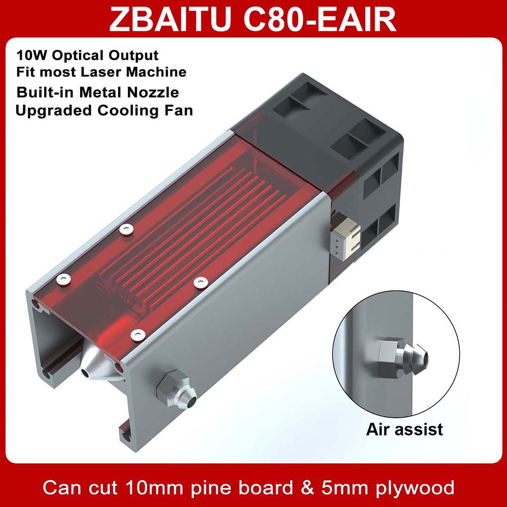 ZBAITU 10W Lasermodul mit Luftunterstützung