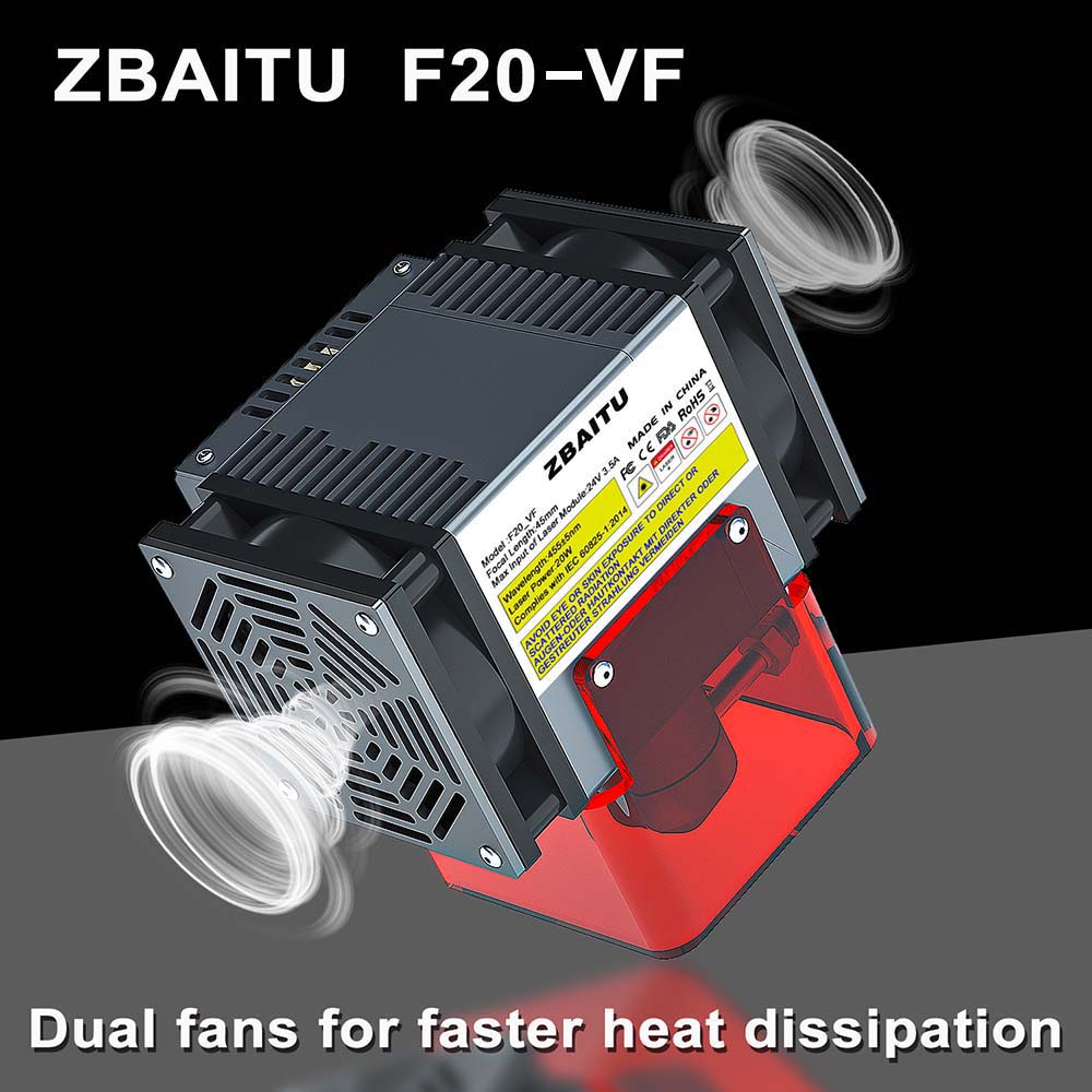 Módulo láser ZBAITU de 20 W con asistencia de aire