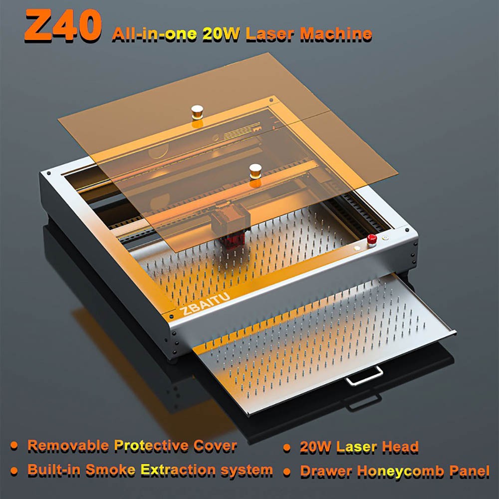 Laserová gravírovací řezačka ZBAITU Z40 20W