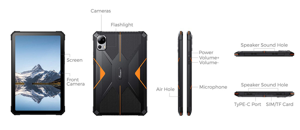 FOSiBOT DT1 10.4 inch FHD Orange Tablet