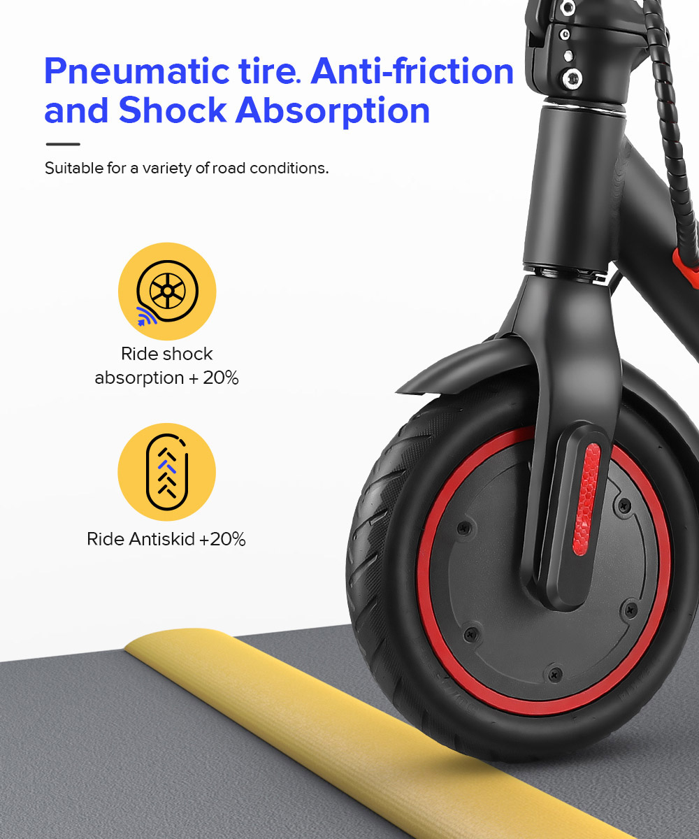 iScooter i9 Folding Electric Scooter 8.5 Inch Pneumatic Tire 350W Motor 7.5Ah Battery 25km/h Max Speed Black