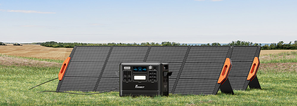 Přenosná elektrárna FOSiBOT F2400 + 2 x EU zástrčka solárního panelu SP200