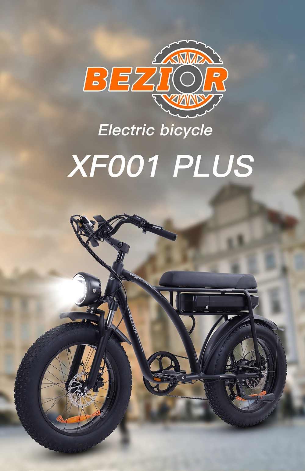 BEZIOR XF001 Plus E-Bike 20po 48V 17.5Ah 45km/h 1000W Moteur Vert Armée