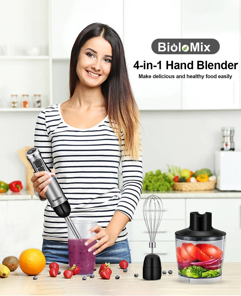 Biolomix 4-in-1-Hochleistungs-Stabmixer mit 1200 W