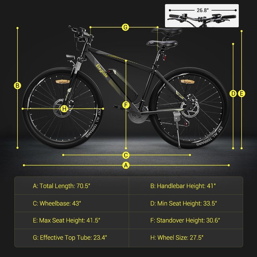 Eleglide M1 PLUS 27,5 hüvelykes 250 W 25 km/h 36 V 12,5 Ah elektromos kerékpár APP-val