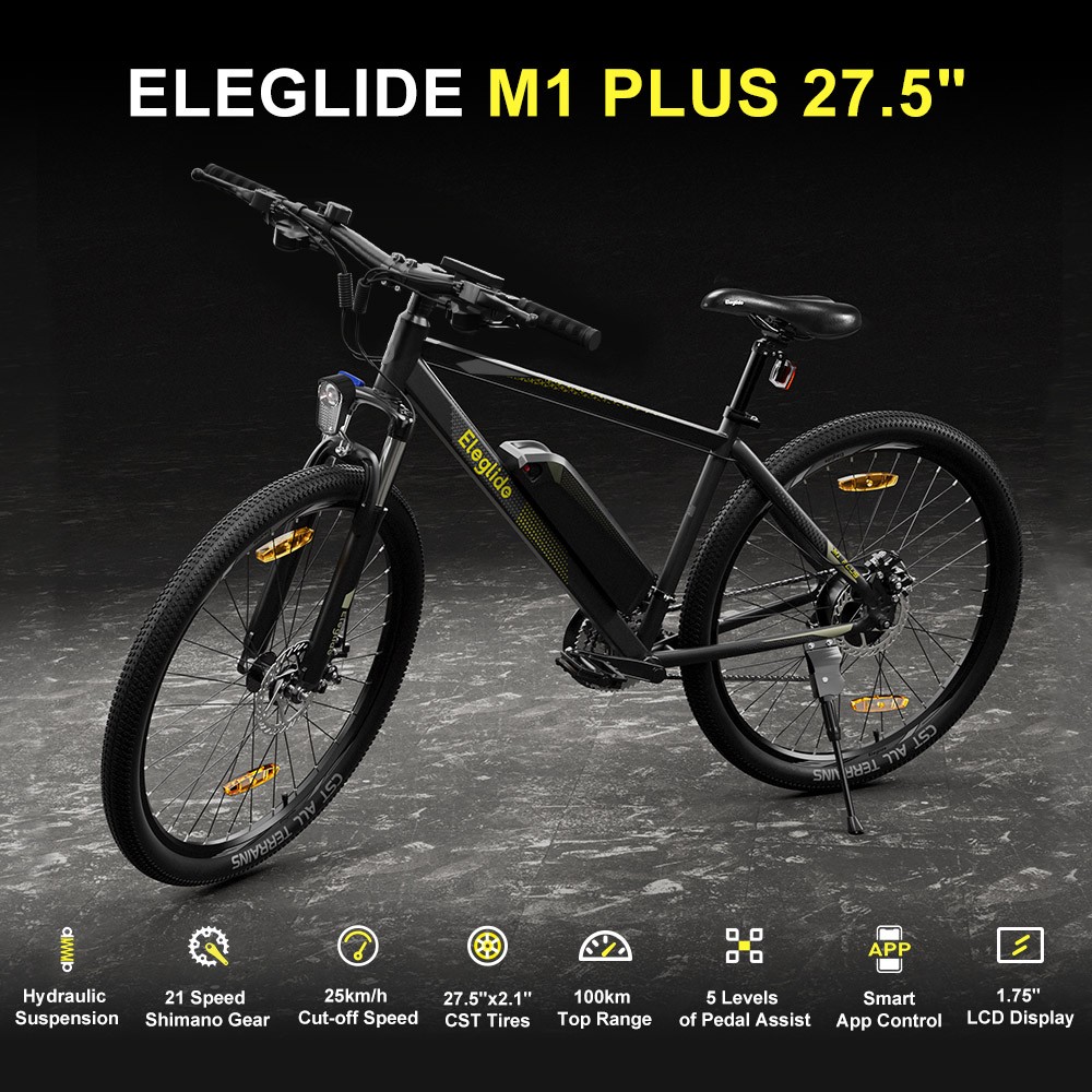 Eleglide M1 PLUS 27,5 polegadas 250W 25km/h 36V 12,5Ah Bicicleta Elétrica com APP