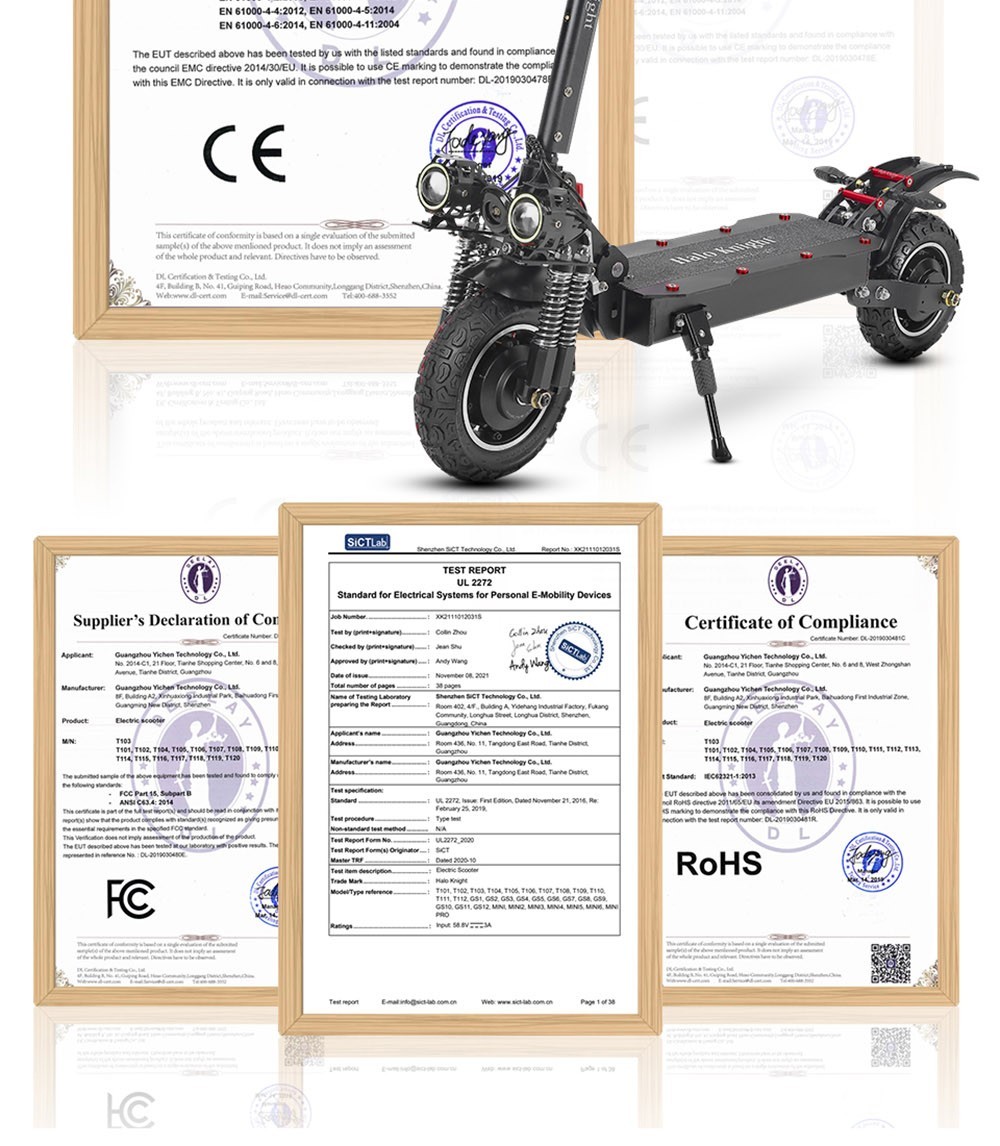 Halo Knight T104 Electric Scooter 21Ah Battery 1000W*2 Motor