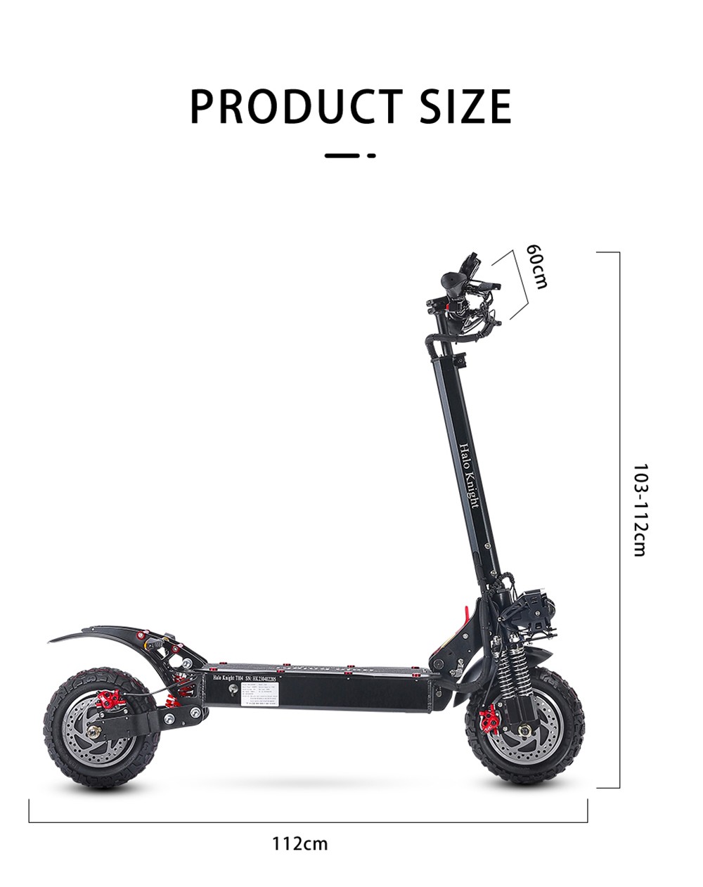 Halo Knight T104 Electric Scooter 21Ah Battery 1000W*2 Motor
