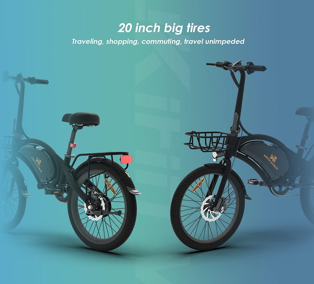 Kukirin V1 Pro Electric Bike 20 Inch 48V 7.5Ah 350W Motor 45km/h Speed