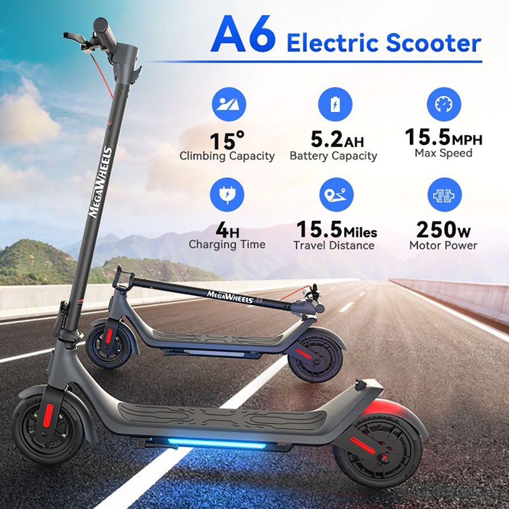 Scooter elétrica Megawheels A6 preta