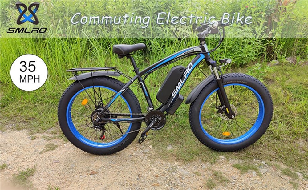 SMLRO XDC600 E-Bike 26 inch 1000W Dual Motor 55km/h 48V 22.4AH Blue