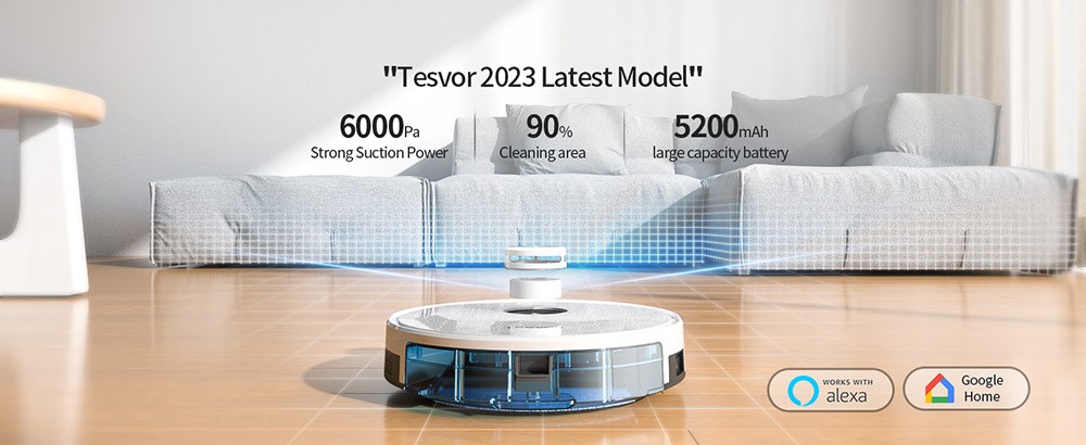 Tesvor S7 Pro Robot Ηλεκτρική σκούπα Λευκή