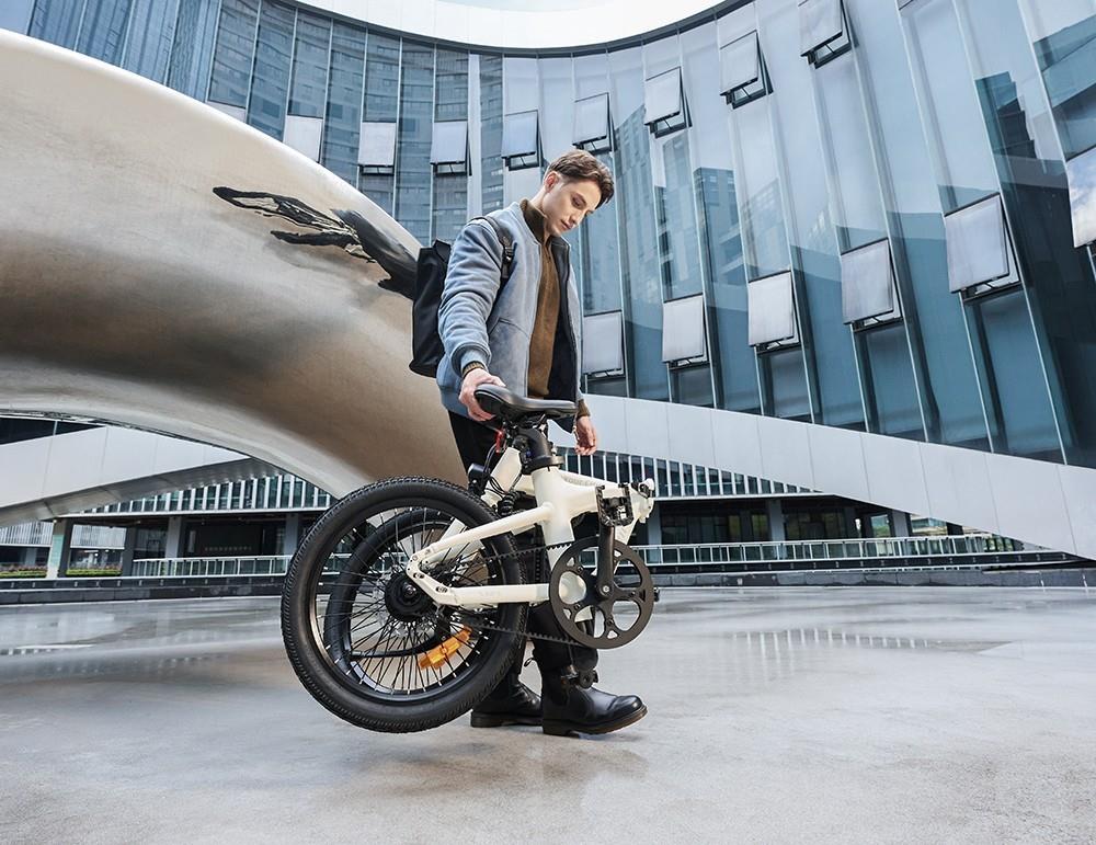 ADO A20 Air Folding E-bike 20 inch 36V 250W Motor 25km/h Max. Snelheid 10Ah Samsung Batterij 100km Bereik Koppelsensor IPX7 Waterdicht IPS Kleurendisplay Koolstofriemaandrijving Dubbele hydraulische schijfrem - grijs