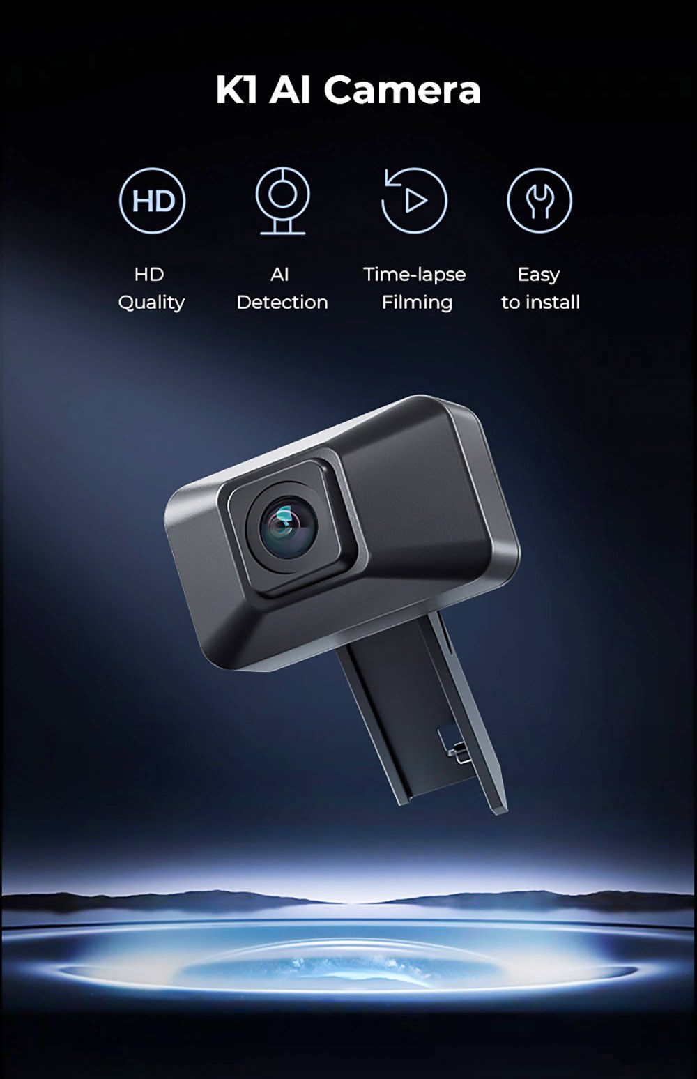 Camera Creality K1 AI, HD minőség, AI észlelés, gyorsított forgatás