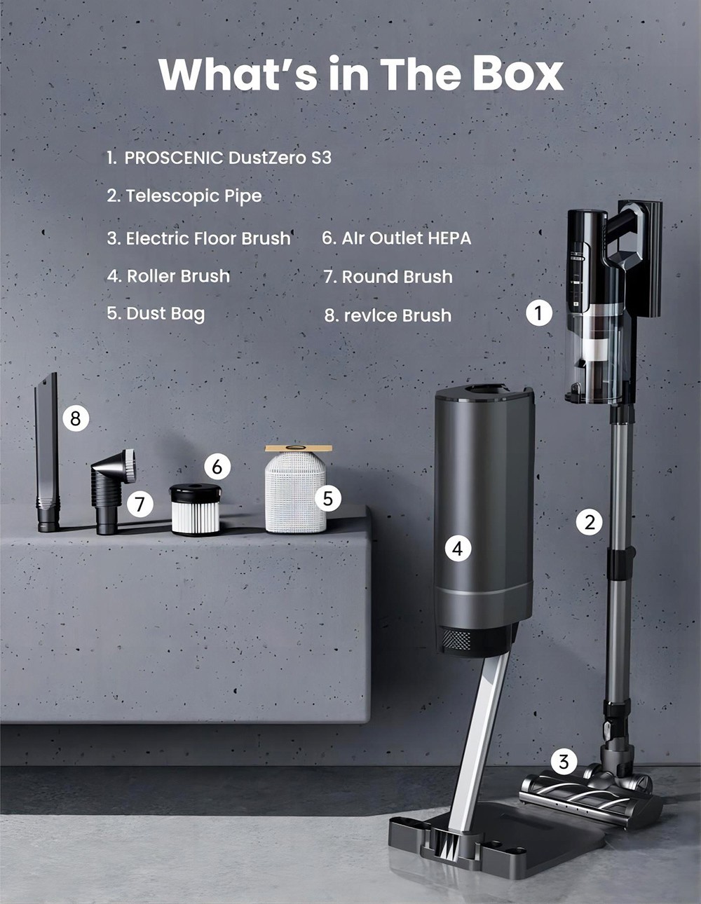 Proscenic DustZero S3 Cordless Vacuum Cleaner