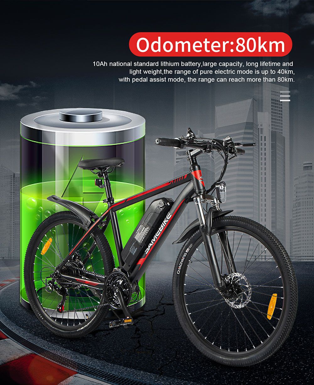 26 inch elektrische fiets SAMEBIKE SY26 350W 35km/h 36V 10Ah Wit