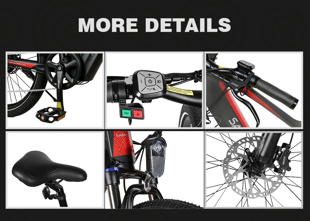 SAMEBIKE XD26 elektromos kerékpár 26*2,1 hüvelykes gumi 750W motor fekete