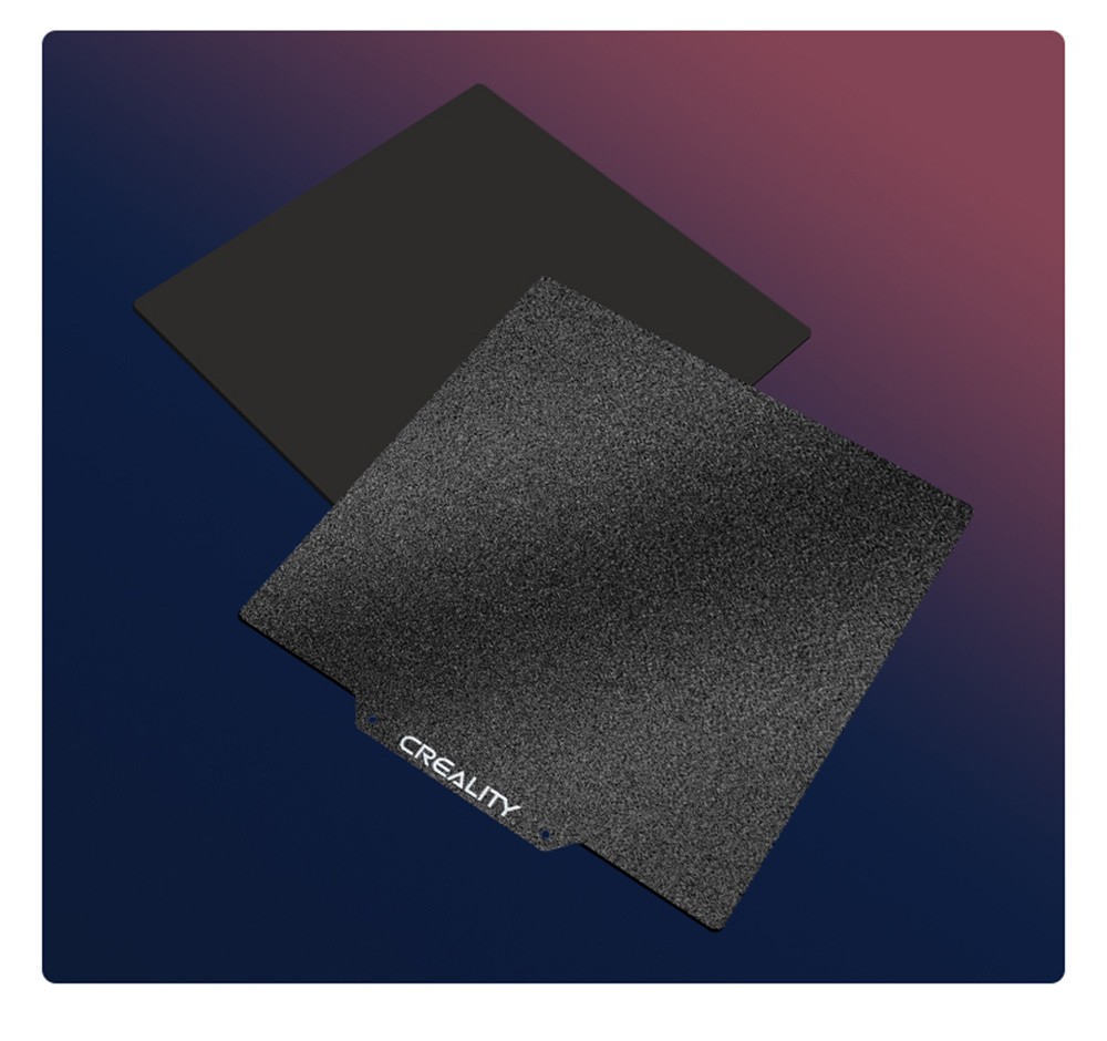 Mágneses építőipar acél építőipari lemez PEI texturált/sima dupla oldalú kagyló 235 x 235 mm - fekete