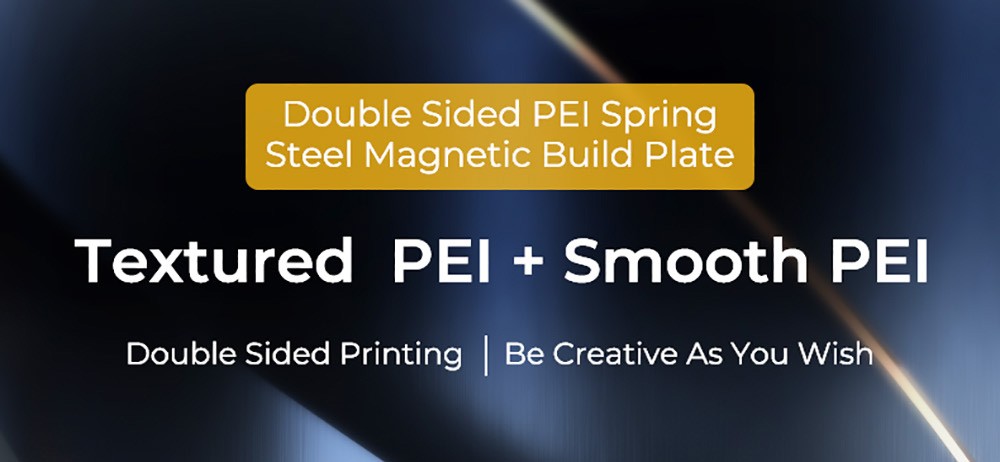 Creality 235*235mm Double-Sided Textured/Smooth PEI Spring Steel Magnetic Build Plate - Golden