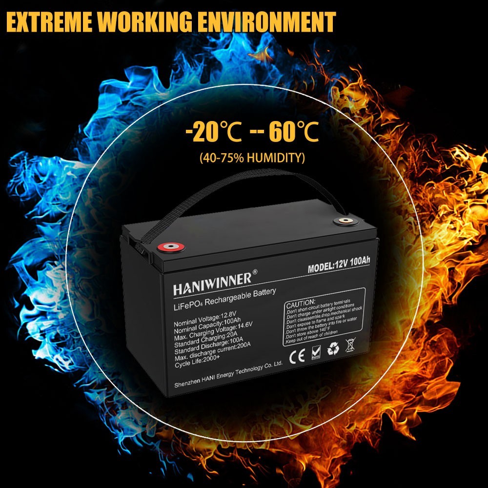 HANIWINNER HD009-10 12,8 V 100 Ah LiFePO4 litiumbatteri