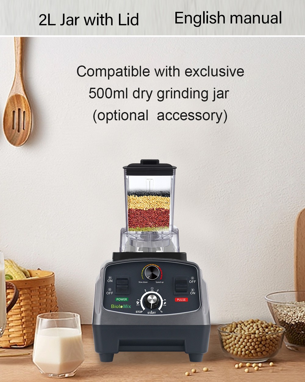 BioloMix T5200 3HP 2200W Timer Blender