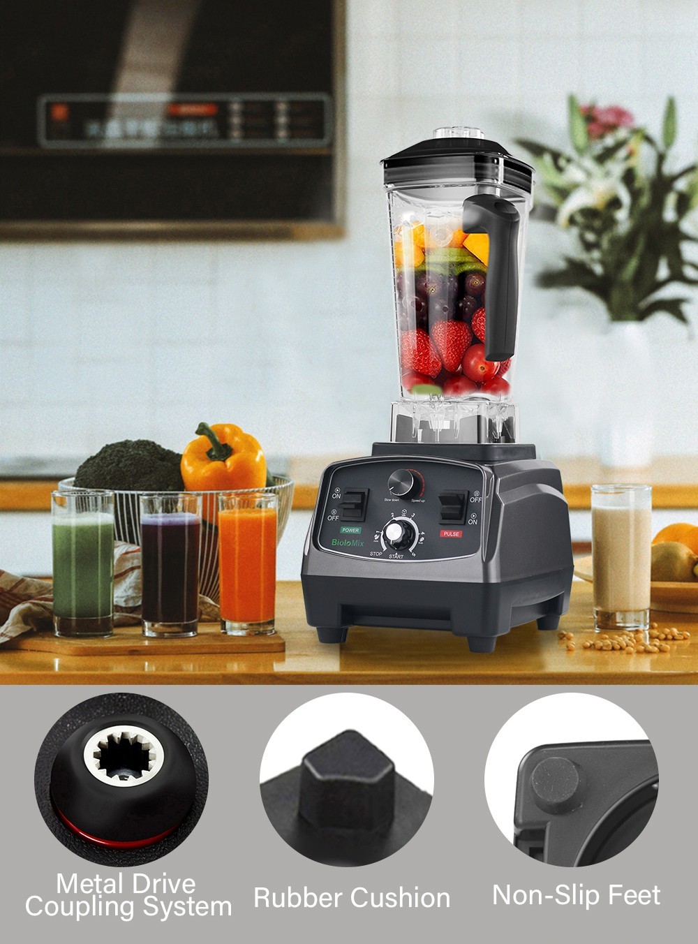 Blender cu temporizator BioloMix T5200 3CP 2200W