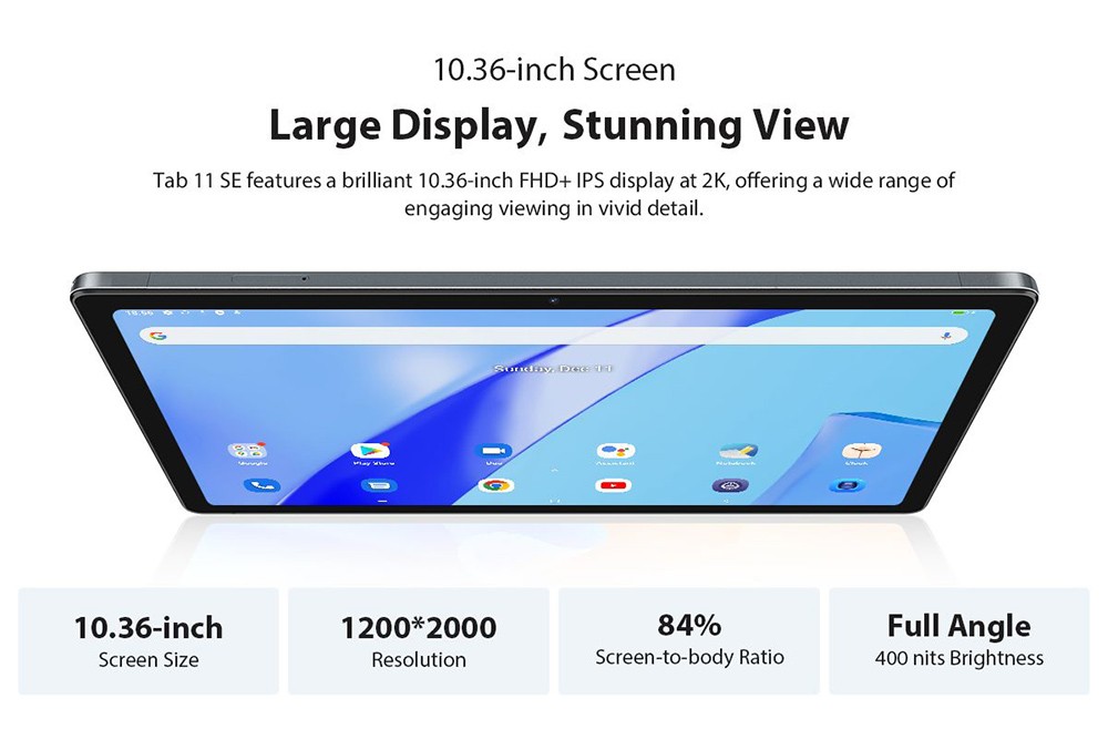 Tablet Blackview Tab 11 SE z ekranem FHD 10,36 cala w kolorze szarym