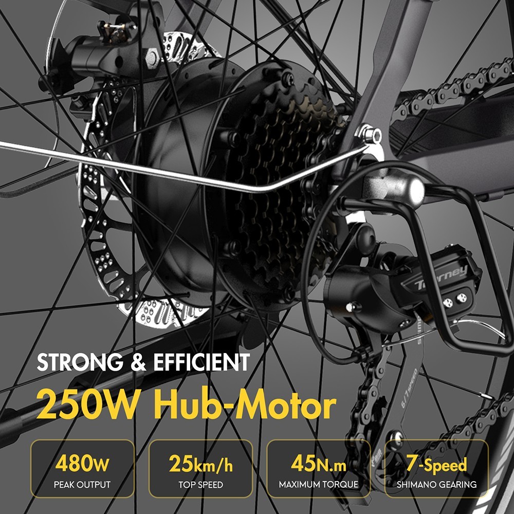 Bicicleta elétrica FAFREES F28 Pro 27,5 * 1,75 polegadas pneus pneumáticos pretos