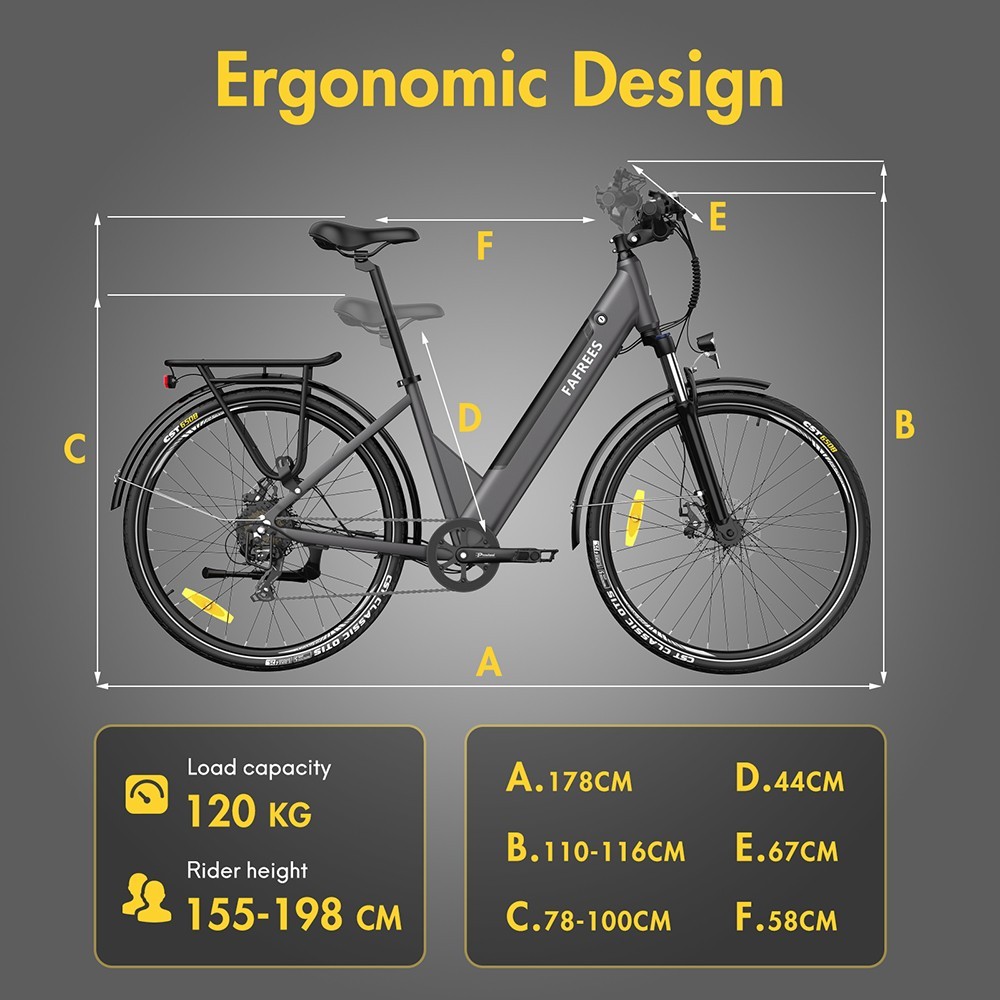 FA FREES F28 Pro Electric Bike 27.5*1.75 inch Pneumatic Tires Gold