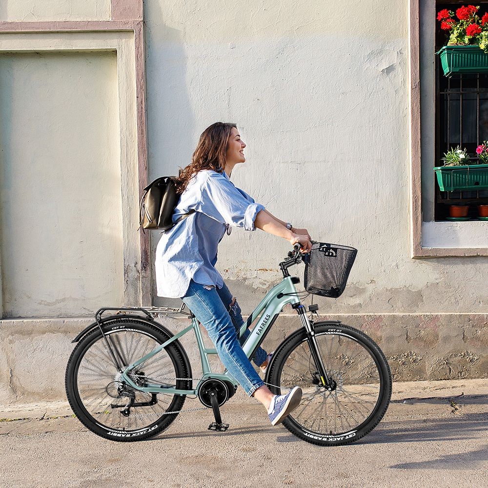 Bicicletă electrică FAREES FM8 Pro 27,5 inch Anvelope pneumatice verde