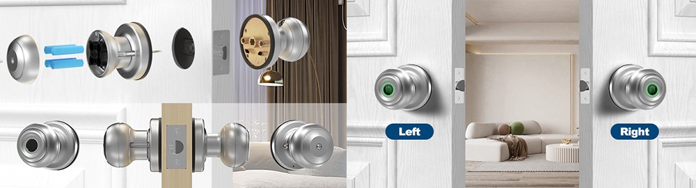 Geek Chef GeekTale K01-02 Smart Fingerprint Door Knob Matte Silver