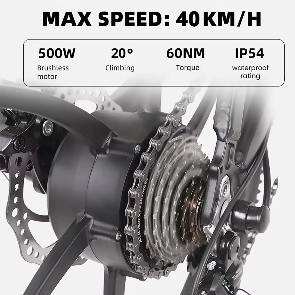 Elektromos kerékpár 500W RANDRIDE YA20 40Km/H 12.8Ah