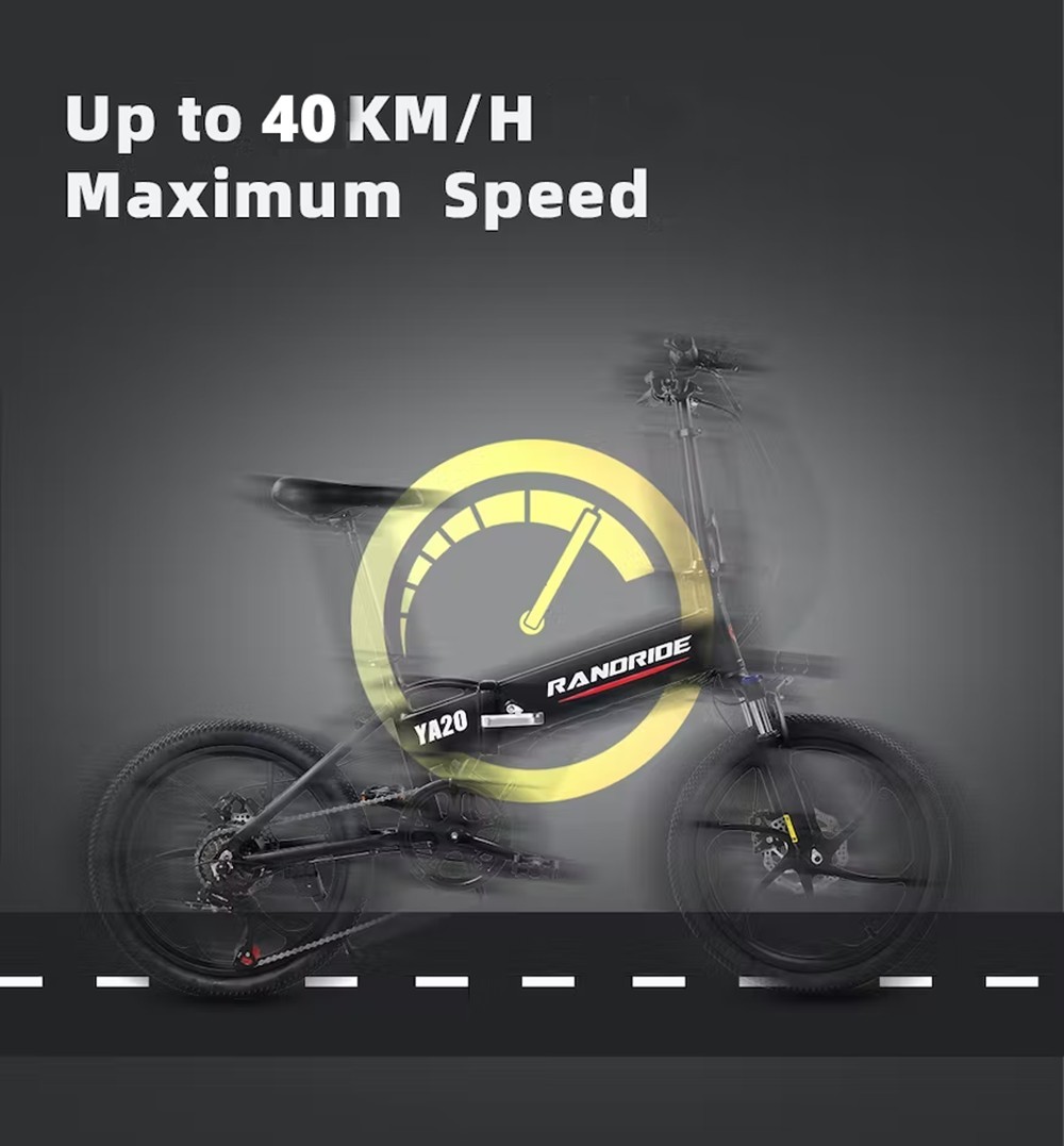 Elektrische fiets 500W RANDRIDE YA20 40 km/u 12,8 Ah
